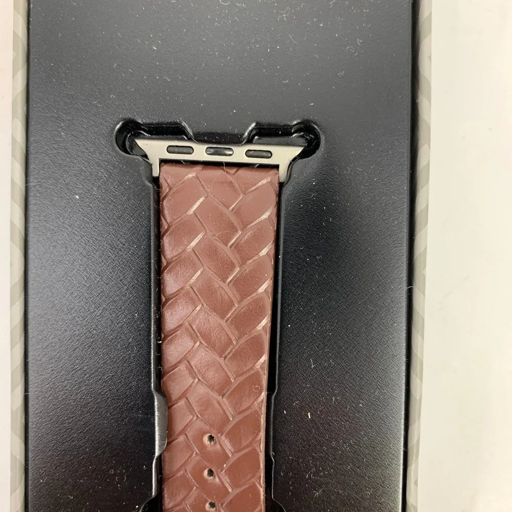 Posh Tech Woven Brown Leather Apple Watch Band Strap 38mm 40mm 41mm‎